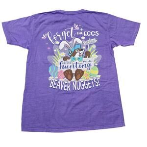 Buc-ee's 2025 Easter Beaver Nuggets Purple Short Sleeve T-Shirt